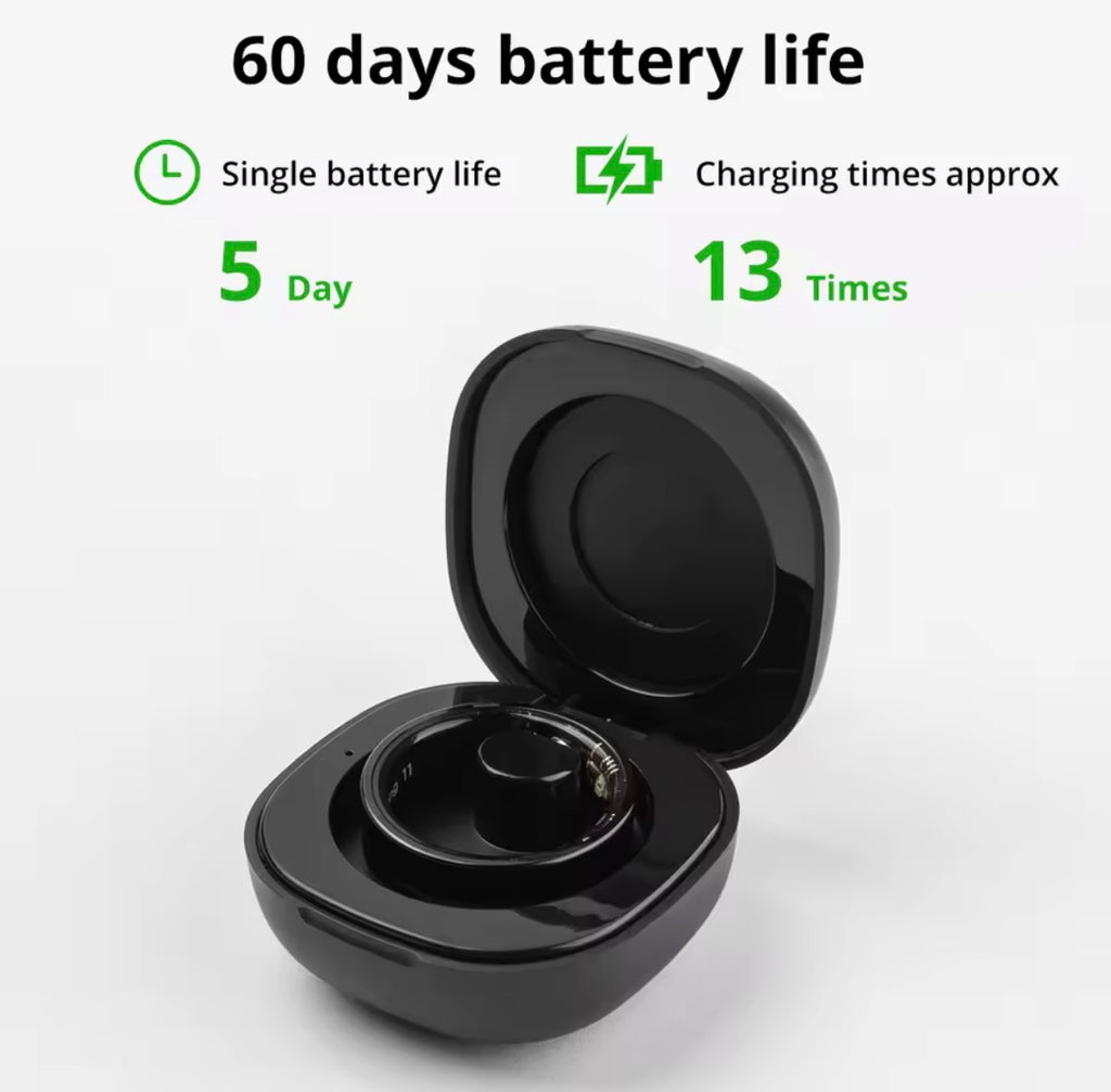 2024 COLMI R09 Smart Ring Men Women with Charging Case, Body Temperature Health and Sleep Monitor