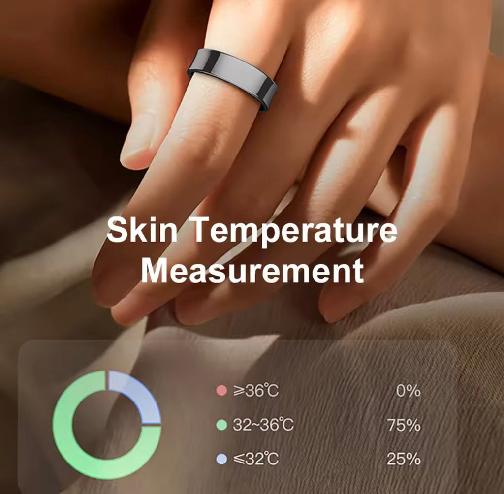 2024 COLMI R09 Smart Ring Men Women with Charging Case, Body Temperature Health and Sleep Monitor