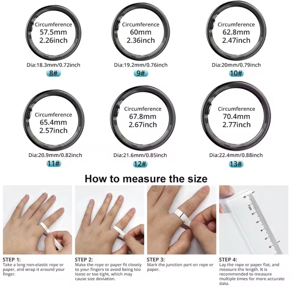 2024 COLMI R09 Smart Ring Men Women with Charging Case, Body Temperature Health and Sleep Monitor